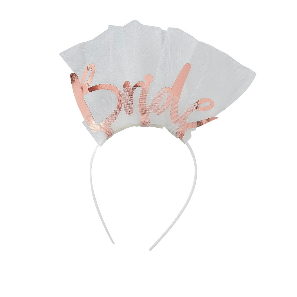 Bride to be - Schleier Haarreif | Junggesellinnenabschied Stirnband | Kopfschmuck | Fotobox Prop JGA Party Verkleidung Braut Accessoires