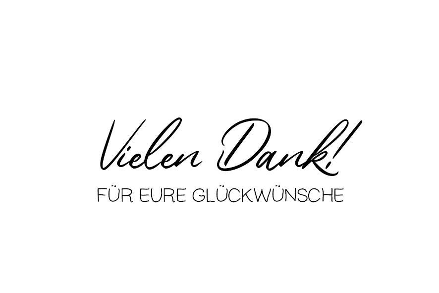 Aufkleber - "Vielen Dank" | Hochzeitspost Schriftzug | Plott zum selbst Aufkleben - SelfmadeStudio