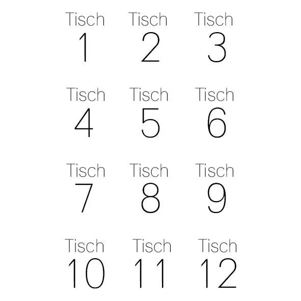 Aufkleber "Tisch + Zahl" | Schriftzug für Hochzeitstische | DIY Aufkleber-Set für Tisch Nummerierung - SelfmadeStudio