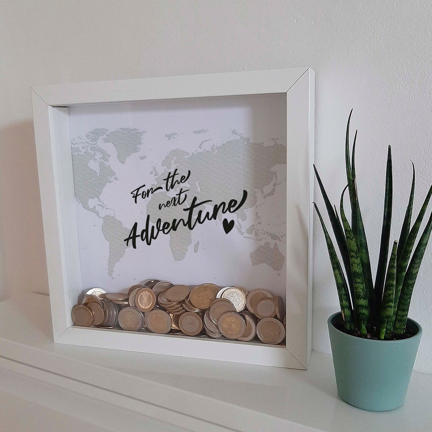 Bilderrahmen - Aufkleber für DIY Spardose Abenteuer nur Aufkleber - Schriftzug / Reise - Geschenkidee verschiedene Motive / Schriftzug