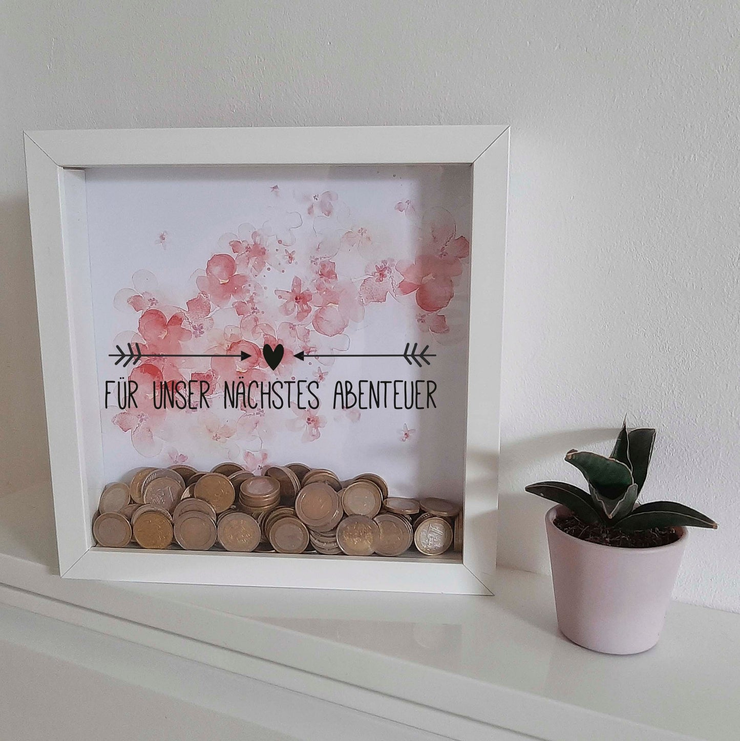 Bilderrahmen - Aufkleber für DIY Spardose Abenteuer nur Aufkleber - Schriftzug / Reise - Geschenkidee verschiedene Motive / Schriftzug