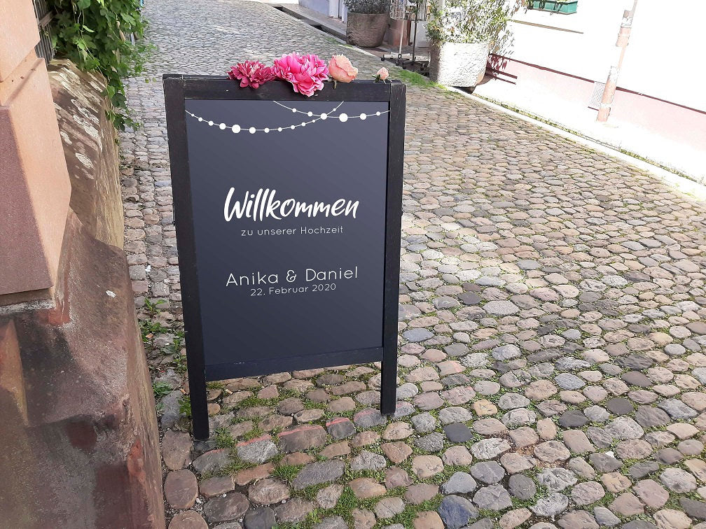 Schriftzüge für HOCHKANT "Willkommensschild" zur Hochzeit | DIY-Hochzeitsschild | personalisierte Plott-Aufklebe - SelfmadeStudio