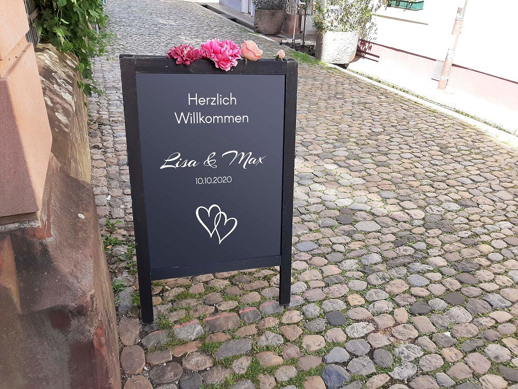 Schriftzüge für HOCHKANT "Willkommensschild" zur Hochzeit | DIY-Hochzeitsschild | personalisierte Plott-Aufklebe - SelfmadeStudio