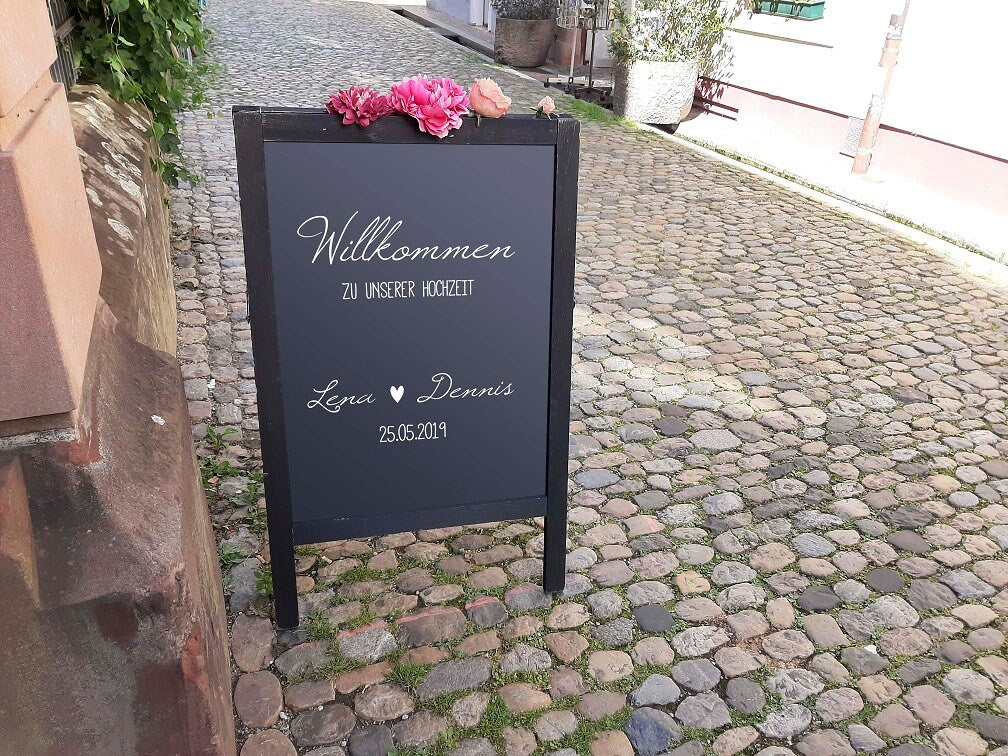 Schriftzüge für HOCHKANT "Willkommensschild" zur Hochzeit | DIY-Hochzeitsschild | personalisierte Plott-Aufklebe - SelfmadeStudio