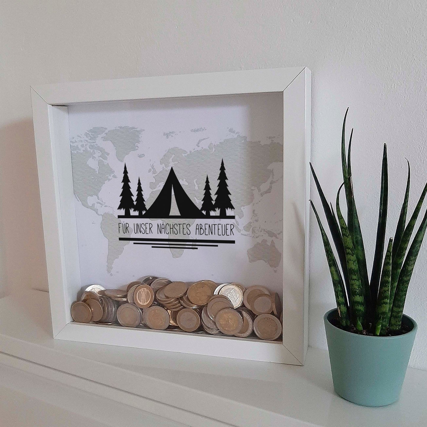 Bilderrahmen - Aufkleber für DIY Spardose Abenteuer nur Aufkleber - Schriftzug / Reise - Geschenkidee verschiedene Motive / Schriftzug