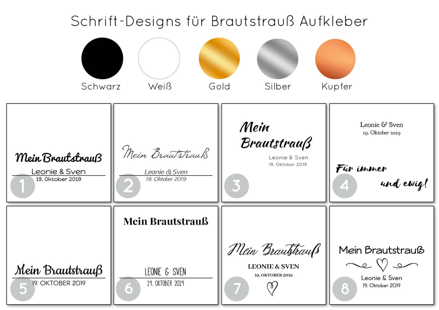 Bilderrahmen Weiß mit Schriftzug | Mein Brautstrauß im Bilderrahmen - Motiv 1-8 | Personalisierbare Hochzeitserinnerung - SelfmadeStudio