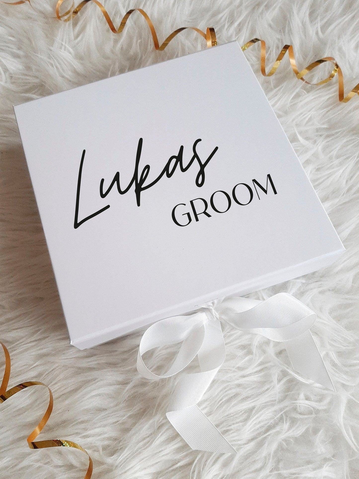 Geschenkbox mit Schleife / Namen und Titel - Trauzeugen Patentante Geschenkbox DIY Geschenkbox / Eine Geschenkbox mit Name und Schleife