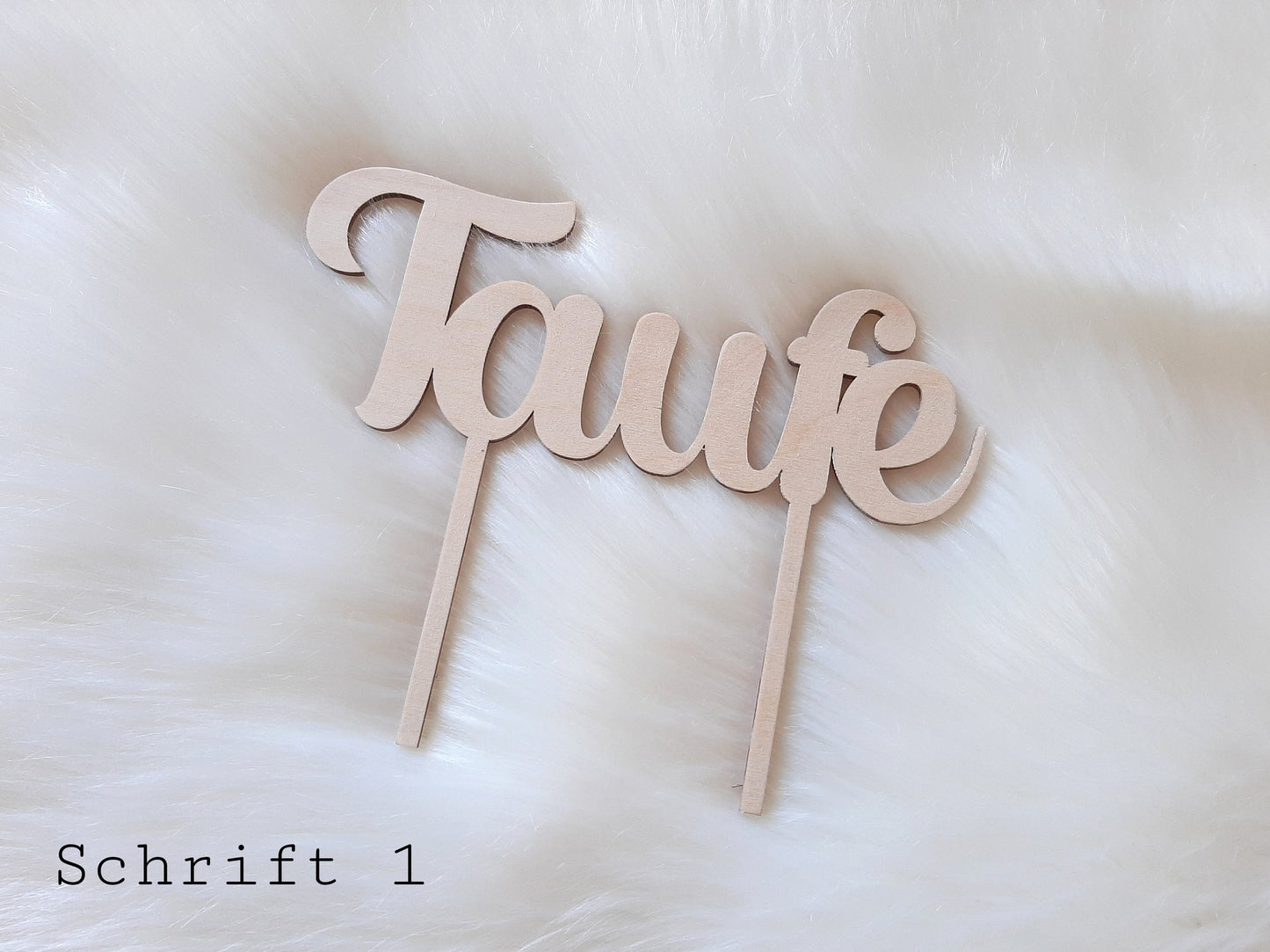Caketopper aus Holz - Taufe - Kommunion - Hochzeit - Cake Topper - Kuchen Deko - Torten Stecker - Holz 20 cm - Tortenaufsatz