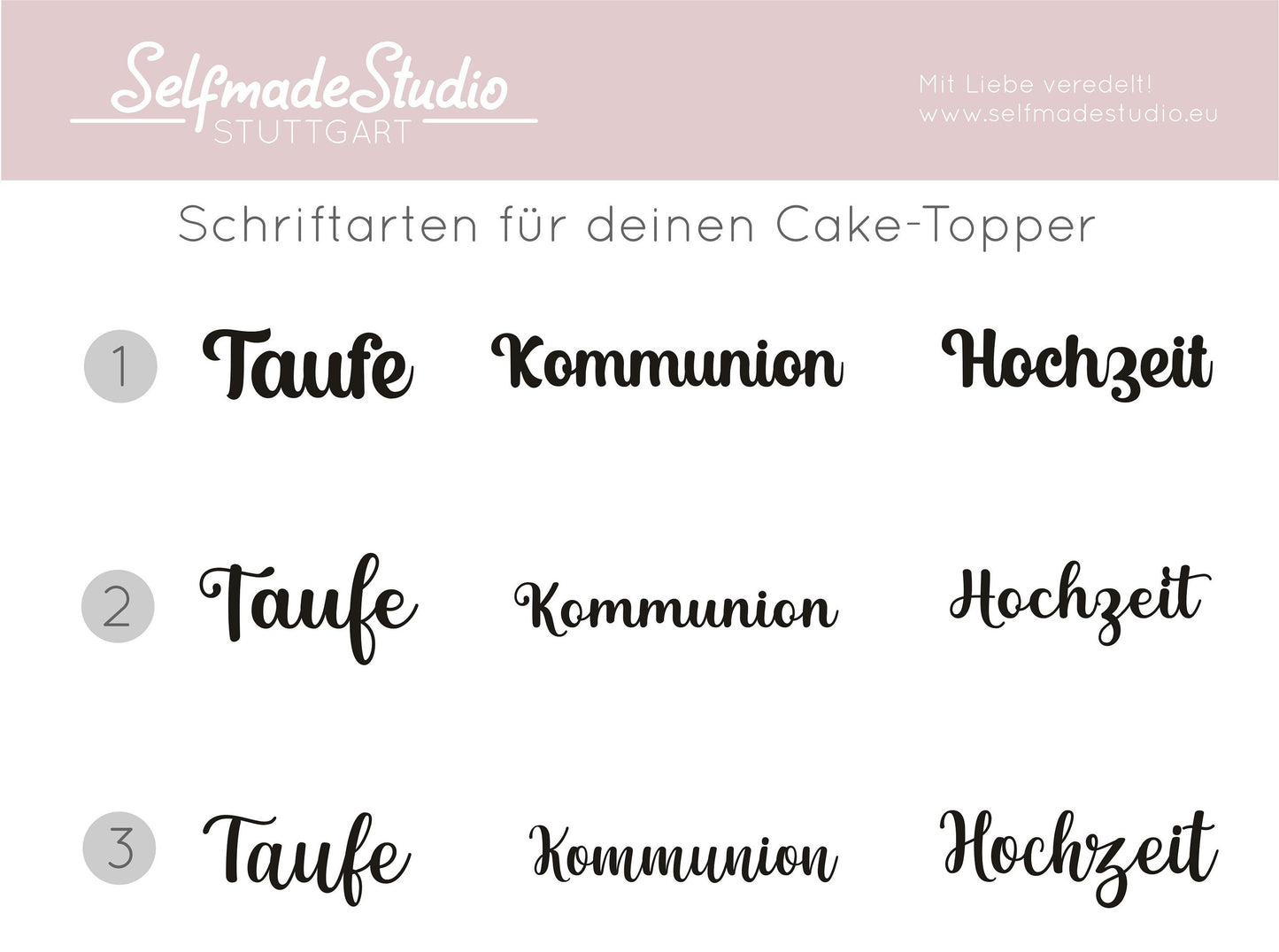 Caketopper aus Holz - Taufe - Kommunion - Hochzeit - Cake Topper - Kuchen Deko - Torten Stecker - Holz 20 cm - Tortenaufsatz