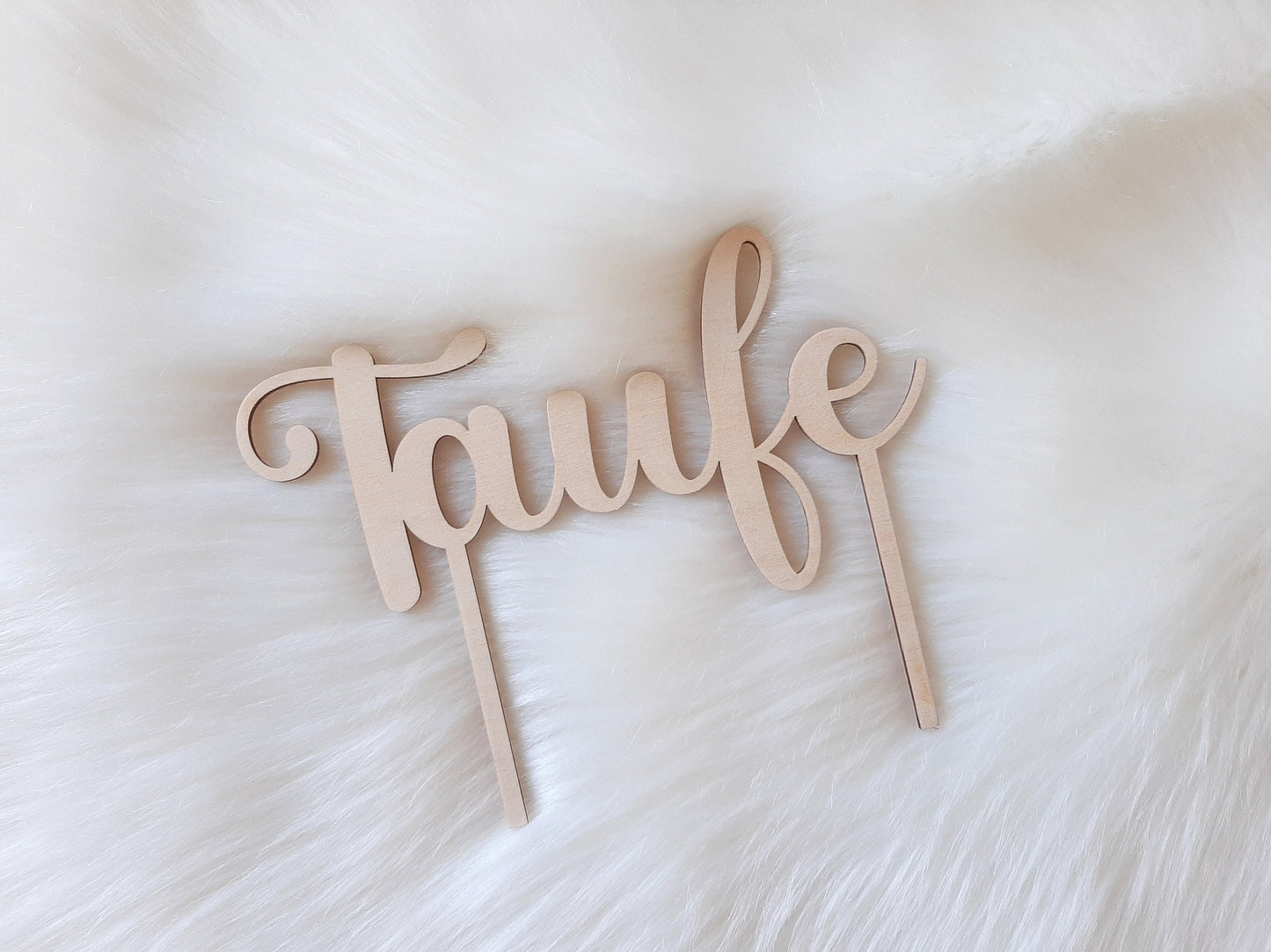 Caketopper aus Holz - Taufe - Kommunion - Hochzeit - Cake Topper - Kuchen Deko - Torten Stecker - Holz 20 cm - Tortenaufsatz