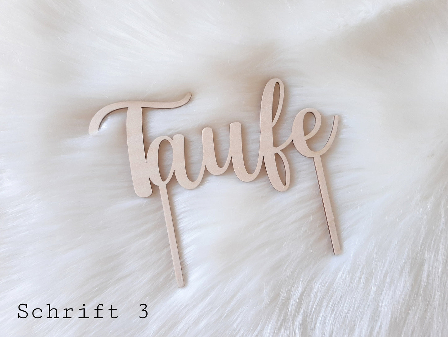 Caketopper aus Holz - Taufe - Kommunion - Hochzeit - Cake Topper - Kuchen Deko - Torten Stecker - Holz 20 cm - Tortenaufsatz