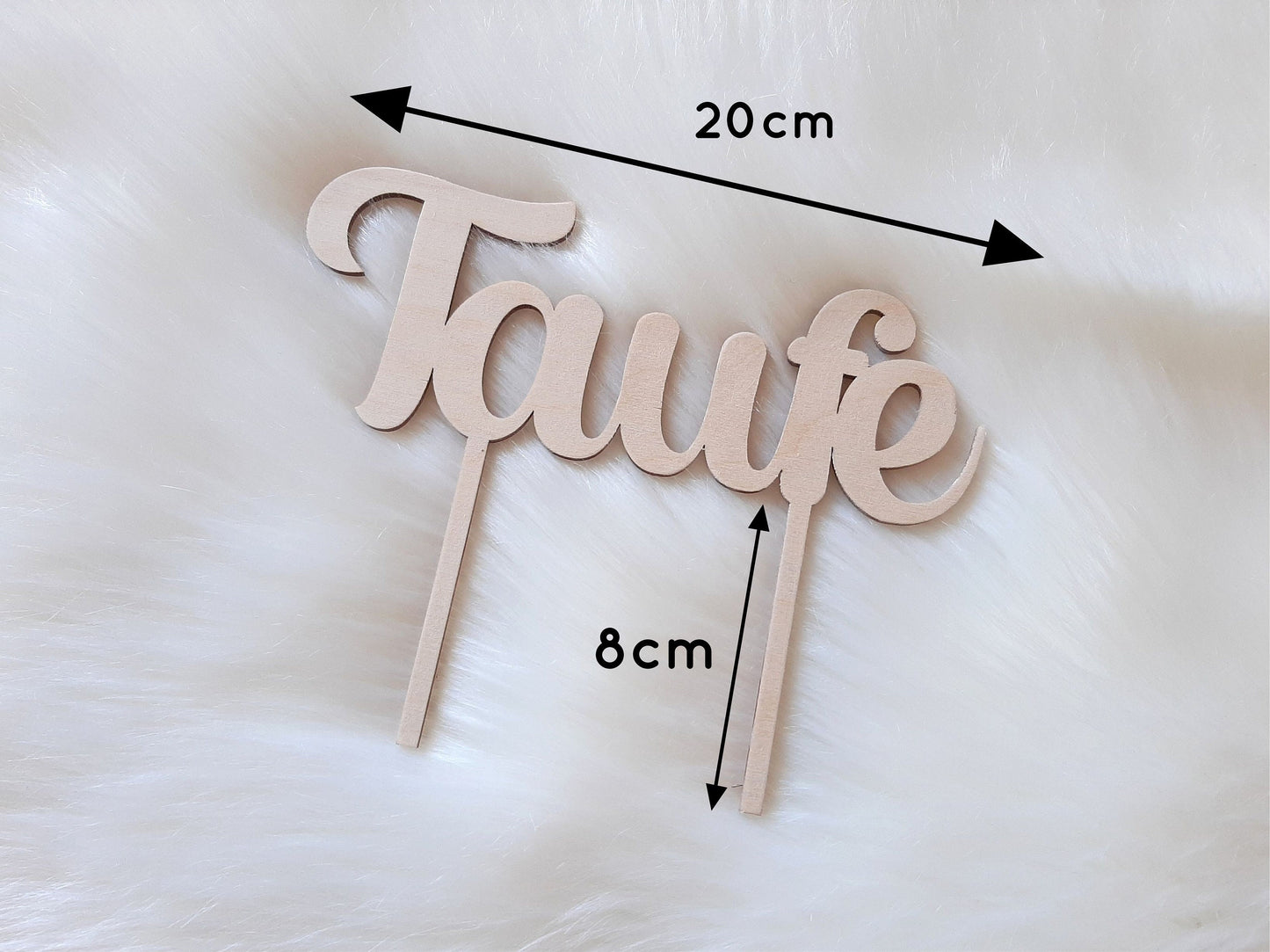 Caketopper aus Holz - Taufe - Kommunion - Hochzeit - Cake Topper - Kuchen Deko - Torten Stecker - Holz 20 cm - Tortenaufsatz