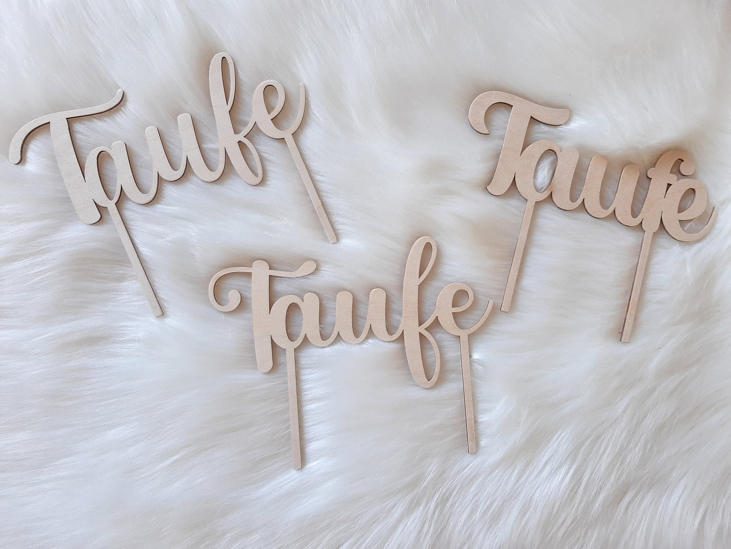 Caketopper aus Holz - Taufe - Kommunion - Hochzeit - Cake Topper - Kuchen Deko - Torten Stecker - Holz 20 cm - Tortenaufsatz