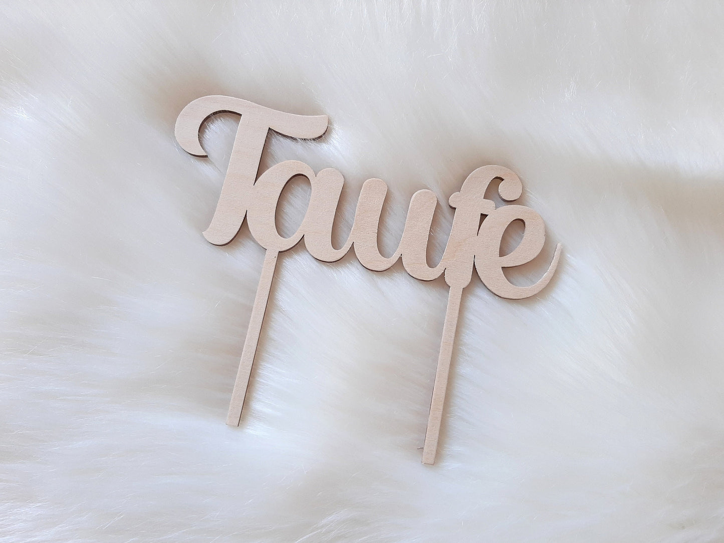 Caketopper aus Holz - Taufe - Kommunion - Hochzeit - Cake Topper - Kuchen Deko - Torten Stecker - Holz 20 cm - Tortenaufsatz