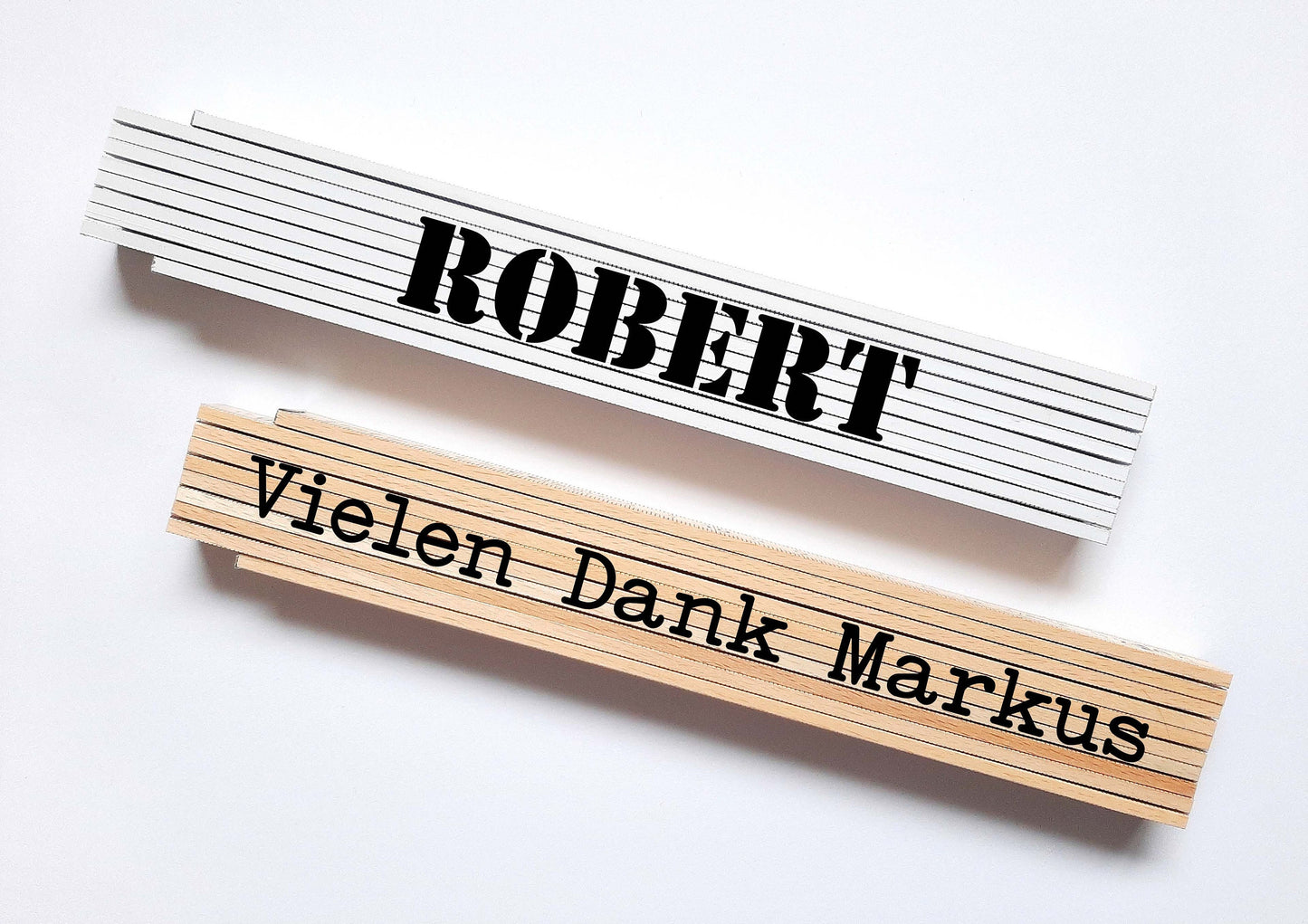 Meterstab mit Name oder Wunschspruch, Personalisierter Zollstock, Geschenk für Hobby Handwerker - SelfmadeStudio
