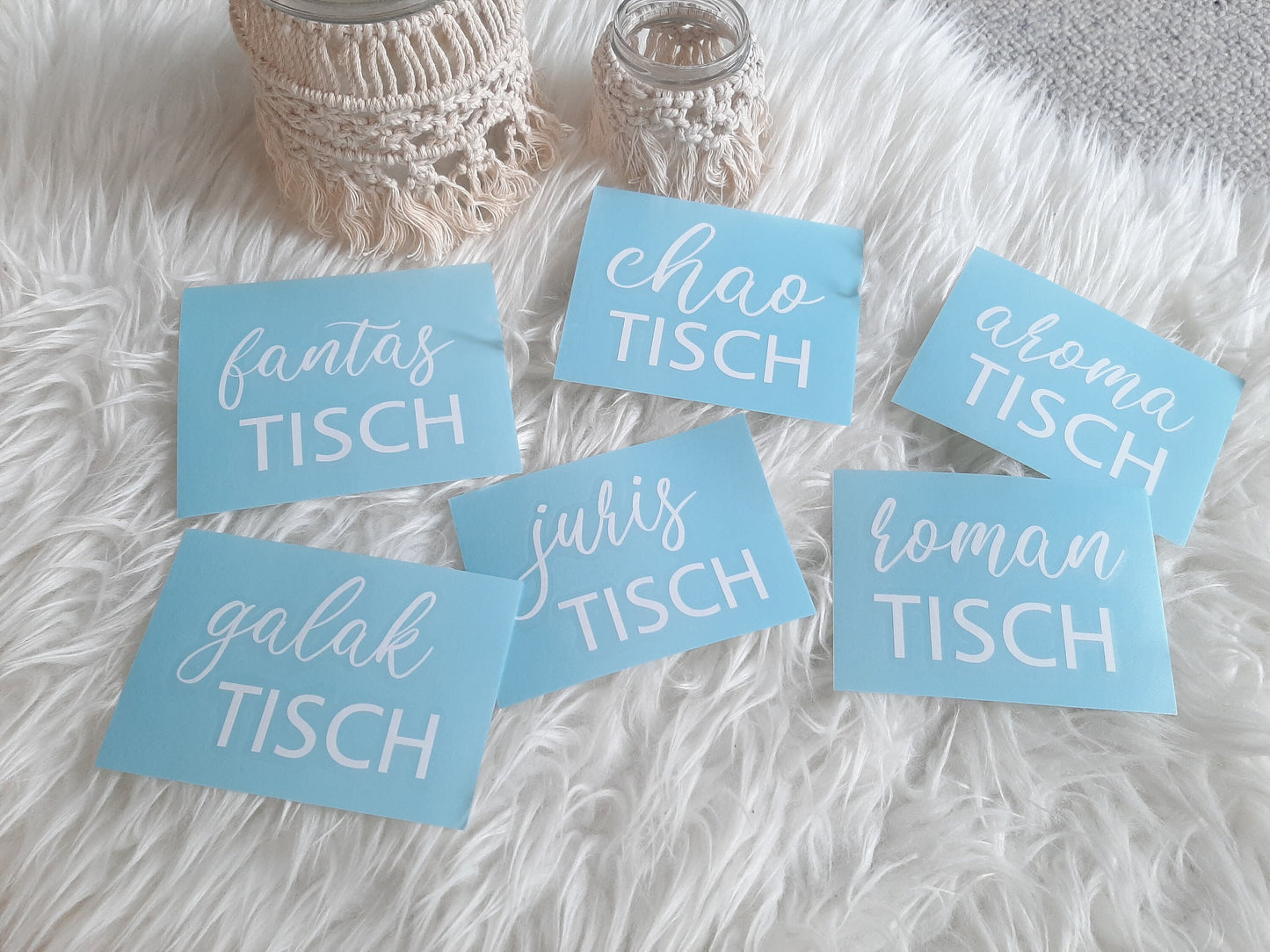 Aufkleber für die Tischordnung "chaoTISCH" Schriftzug | verschiedene Wörter möglich | Schriftzüge für den Sitzplan / Tische - SelfmadeStudio