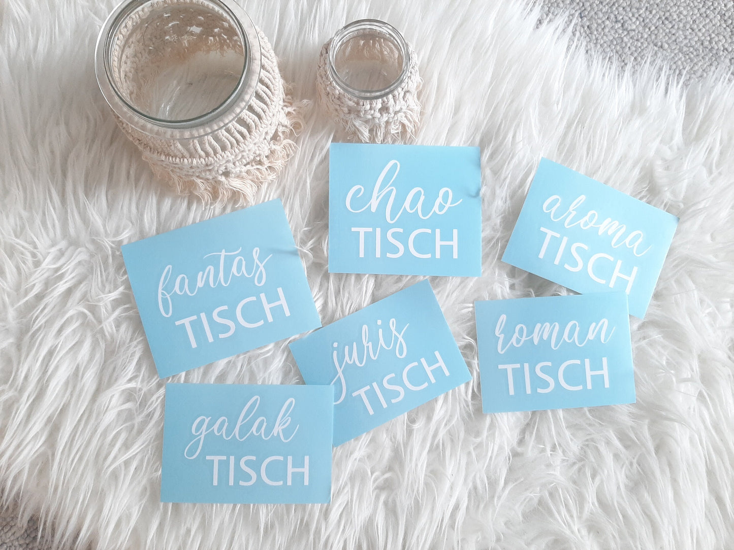 Aufkleber für die Tischordnung "chaoTISCH" Schriftzug | verschiedene Wörter möglich | Schriftzüge für den Sitzplan / Tische - SelfmadeStudio