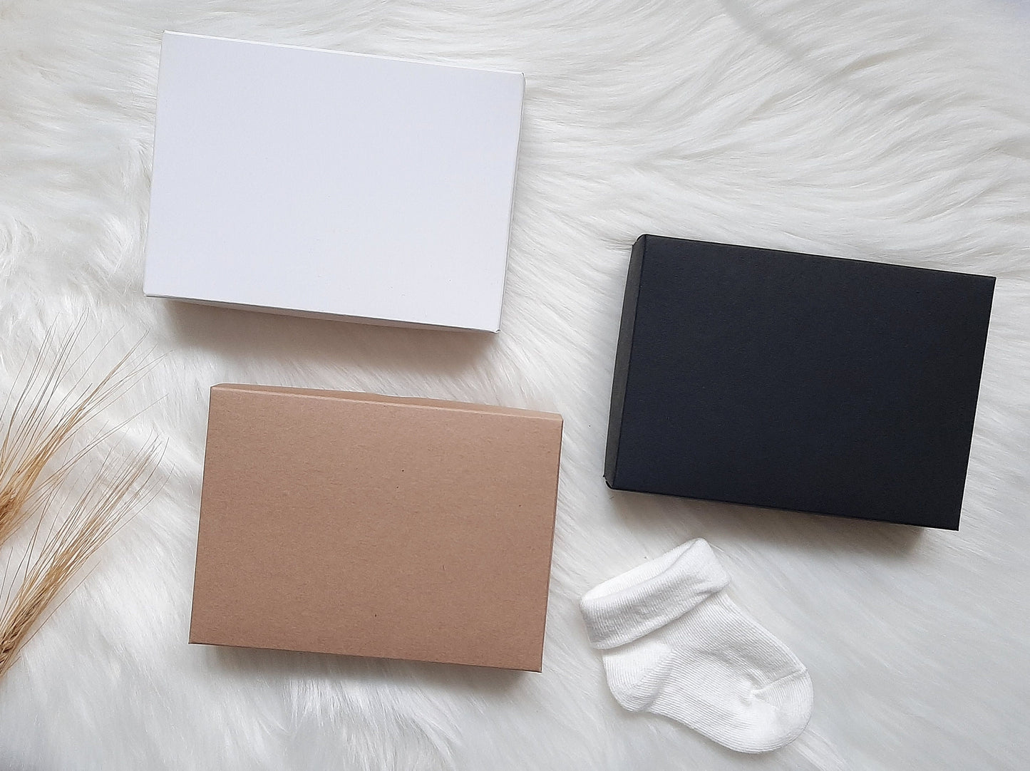 Babysocke mit Überraschungsbox - Baby-Geschlecht Verkündung - Wir bekommen einen Jungen / Mädchen / Zwillinge verschiedene Texte und Designs - SelfmadeStudio