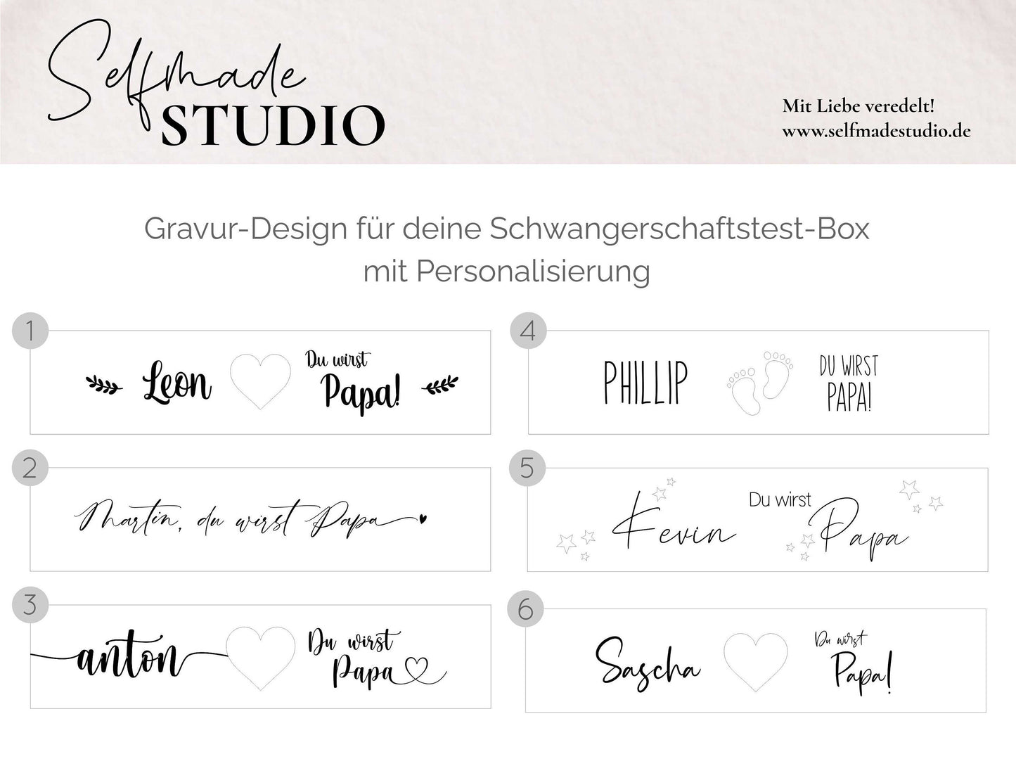 Holzbox für den Schwangerschaftstest | Schwangerschaft verkünden | Geschenkebox | Schwangerschaftsverkündung | Du wirst Papa - SelfmadeStudio