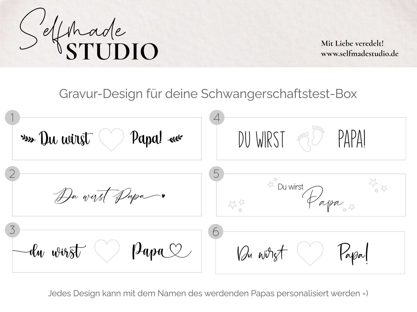 Holzbox für den Schwangerschaftstest | Schwangerschaft verkünden | Geschenkebox | Schwangerschaftsverkündung | Du wirst Papa - SelfmadeStudio