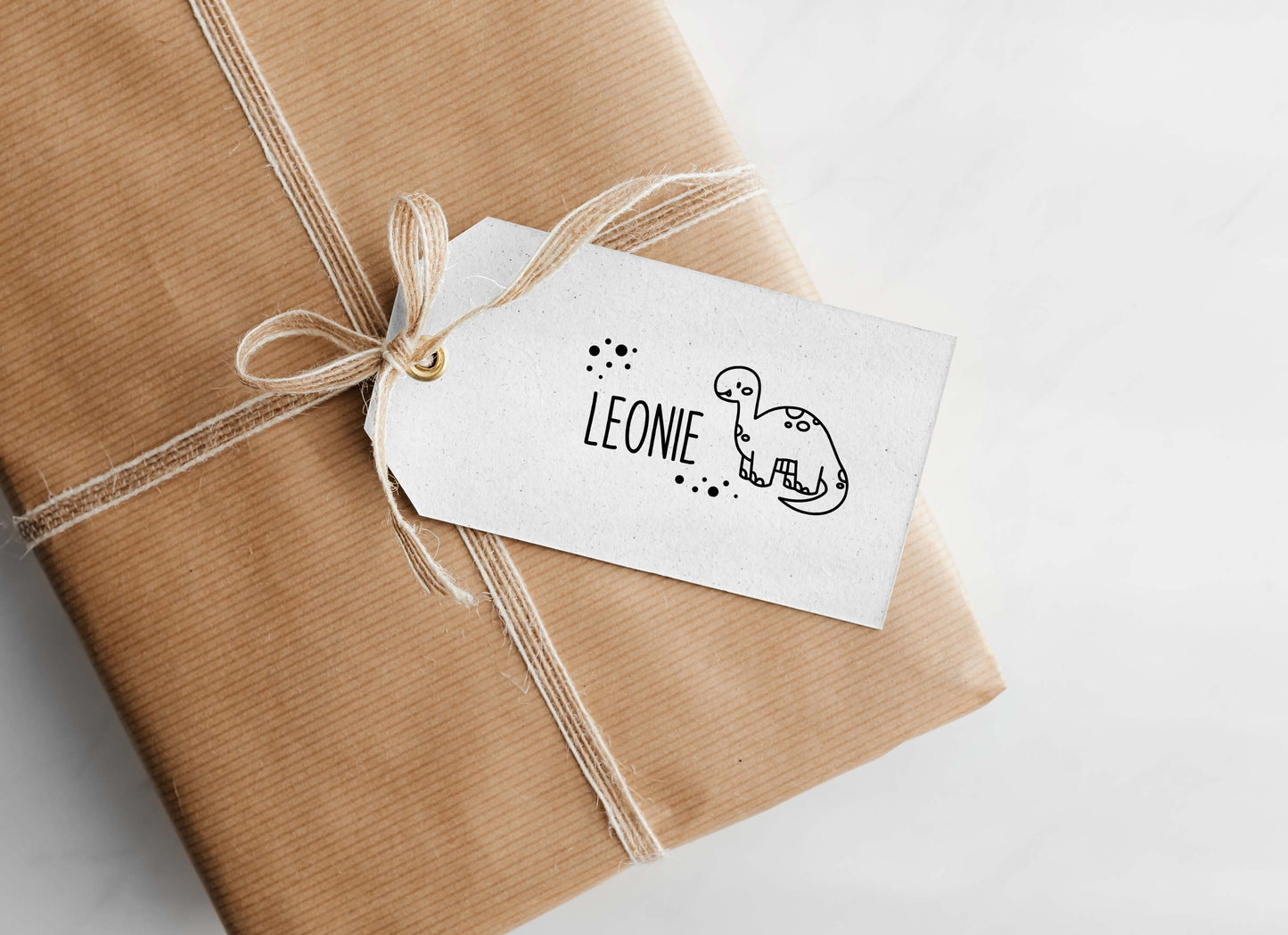 Dino Stempel mit Name | Dinosaurier Holzstempel | personalisierter Namenstempel | Kinderstempel | Stempel Rechteckig 50x25mm/60x30mm