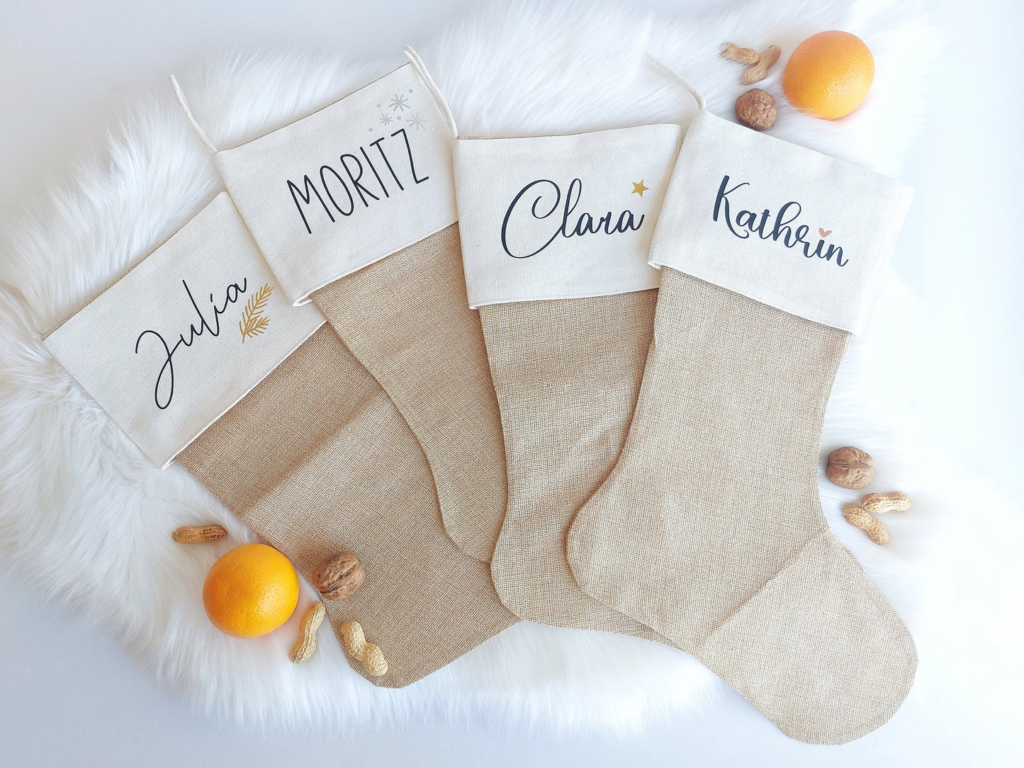 Nikolausstiefel Personalisiert Name & Symbol zum Aufhängen | Weihnachtsstiefel Kamin | Nikolaus Stiefel für Weihnachtsgeschenke Nikolaustag