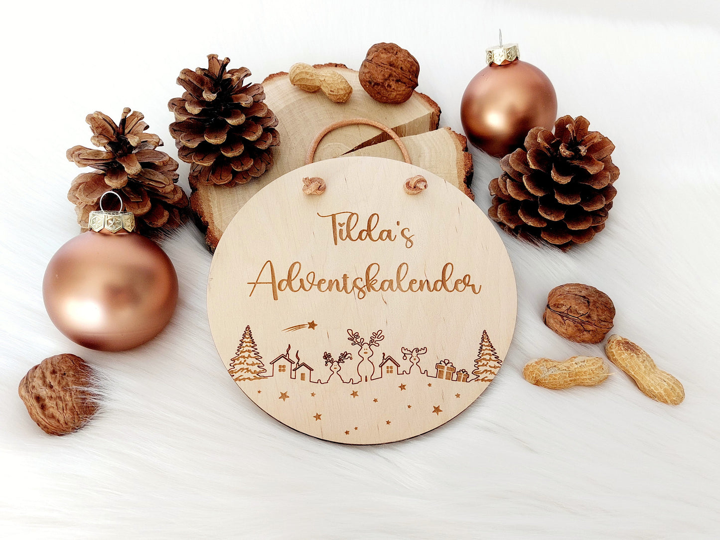 Adventskalender Holz-Schild mit Name | personalisiertes Holz Schild für den Adventskalender | Holzschild mit Name | Adventskalender Anhänger