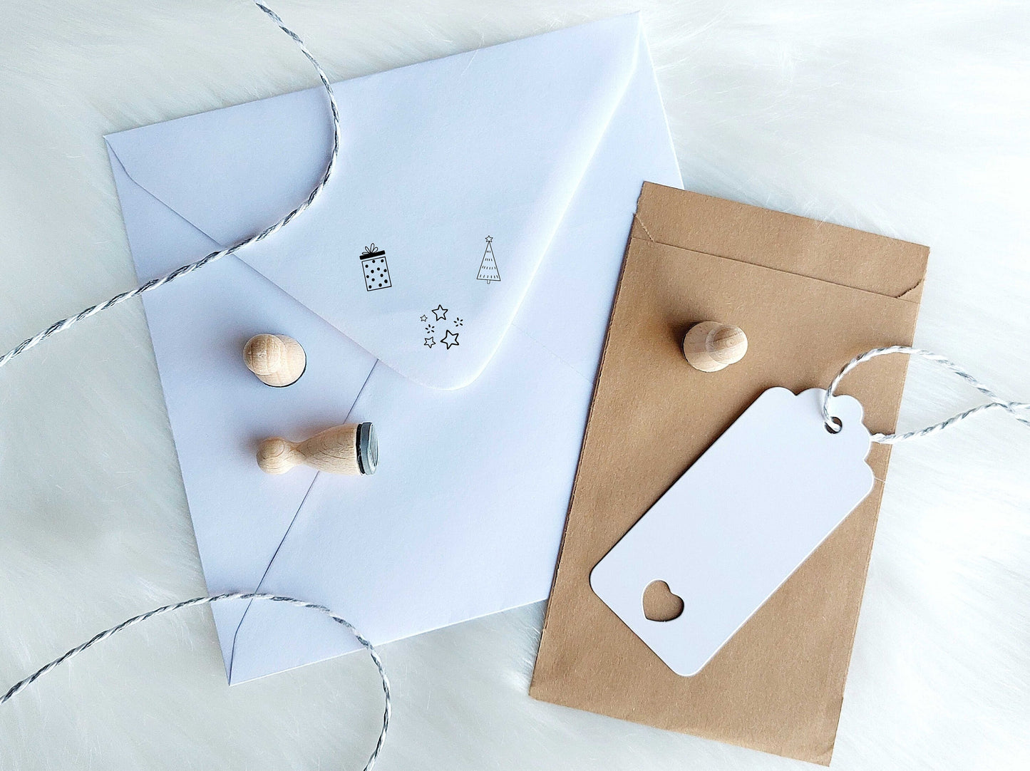 Ministempelset Weihnachtsgeschenk | 3 Stempel mit 12mm Durchmesser | Holzstempel Weihnachten / Advent
