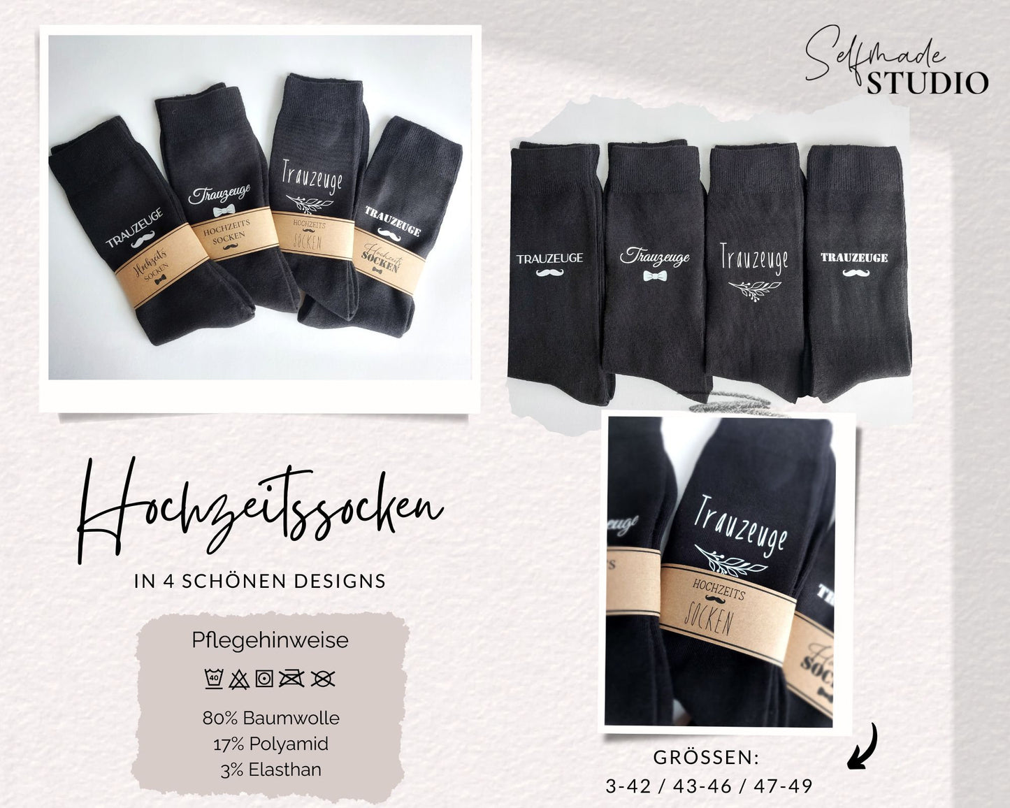 Trauzeuge Socken mit Geschenkbox - Willst du mein Trauzeuge sein? Gentleman Hochzeitssocken | Box mit Personalisierung | Herrensocken Anzug - SelfmadeStudio