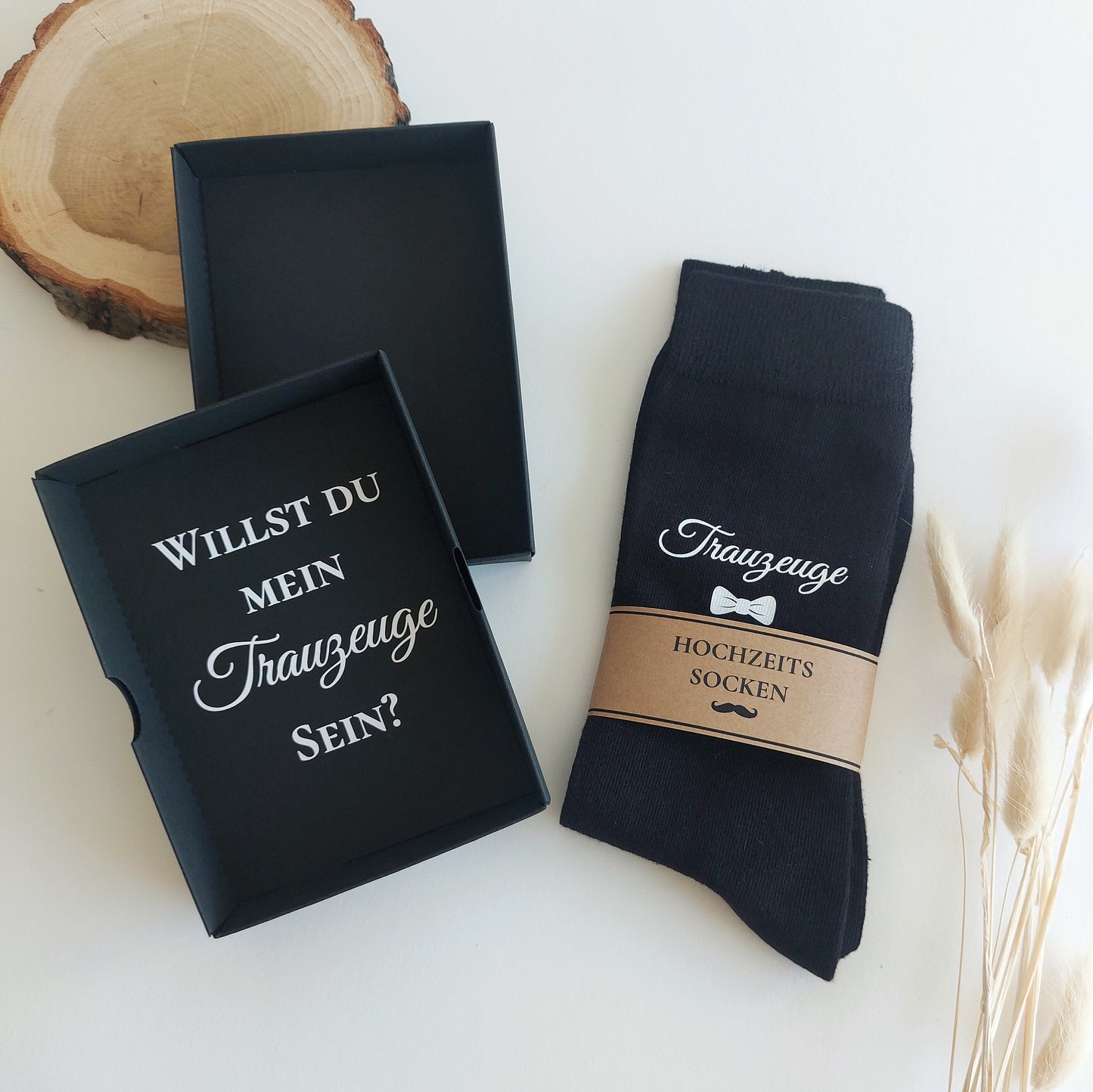 Trauzeuge Socken mit Geschenkbox - Willst du mein Trauzeuge sein? Gentleman Hochzeitssocken | Box mit Personalisierung | Herrensocken Anzug - SelfmadeStudio