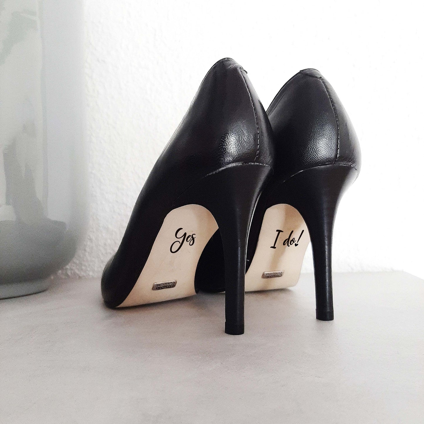 Braut Schuh Aufkleber | Aufkleber für die Brautschuhe Hochzeit Accessoire, Schuhsticker Set mit verschiedene Texte/Folienfarbe getting Ready