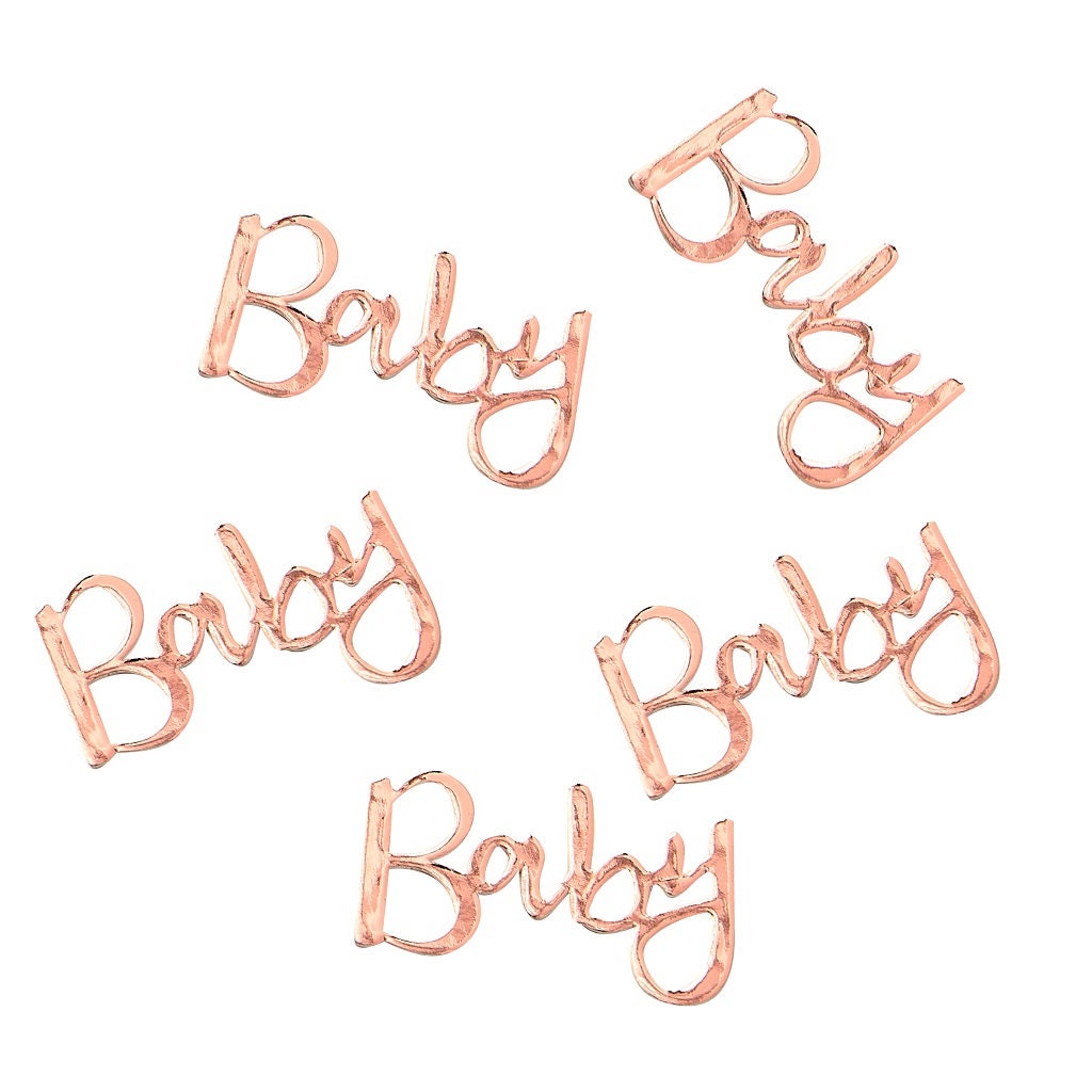 Konfetti "Baby" - Roségold - 14 g | Baby Tischdekoration Schrift Konfetti "Baby" | Babyparty-Konfetti |Baby Newborn Party 14g - SelfmadeStudio