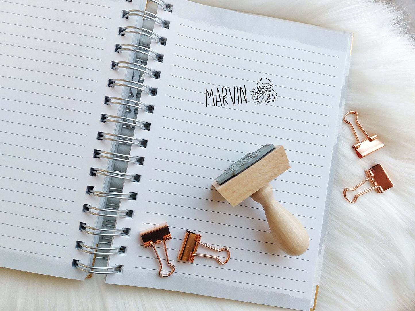 Unterwassertiere Stempel | 20 Motive 4 Schriftarten Automatikstempel/Holz | personalisierter Namenstempel Selbstfärbend Rechteckig 58x22 mm