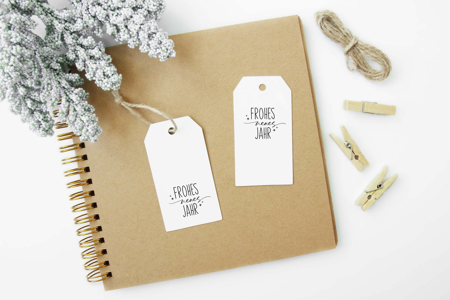 Frohes neues Jahr - Stempel | 20x30 mm - Holzstempel | Deko Stempel | Stempel Rechteckig | Silvester Grüße | Neujahrs Post | Neujahrsgrüße