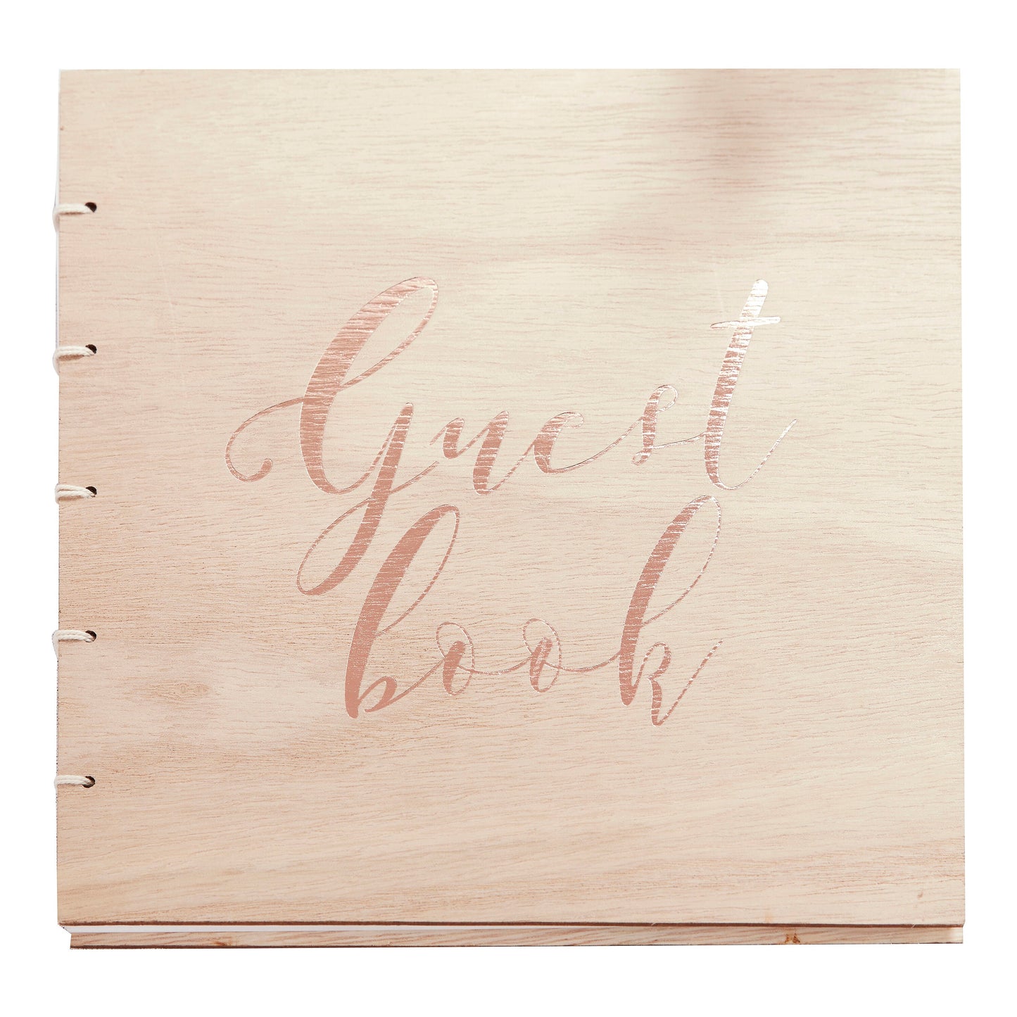 Gästebuch aus Holz mit roséfarbener Schrift | Fotobox Gästebuch mit 32 Seiten | Hochzeit Erinnerung | Hochzeitsfoto Andenken | Geburtstag - SelfmadeStudio