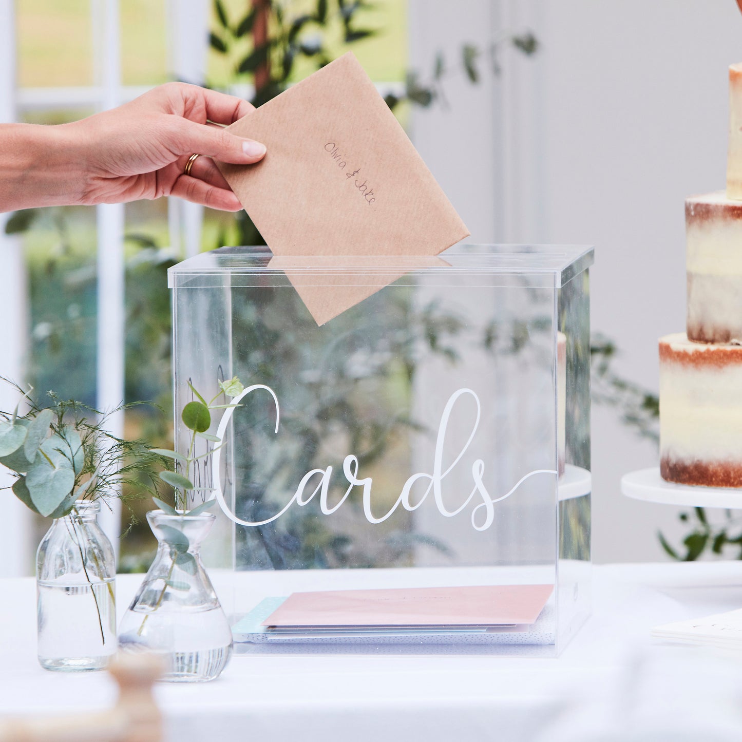 Acryl-Kartenbox für Geldgeschenke, elegante Hochzeit Geldgeschenk | Acryl Würfel für Karten mit abnehmbaren Deckel | Hochzeitgeldgeschenke - SelfmadeStudio