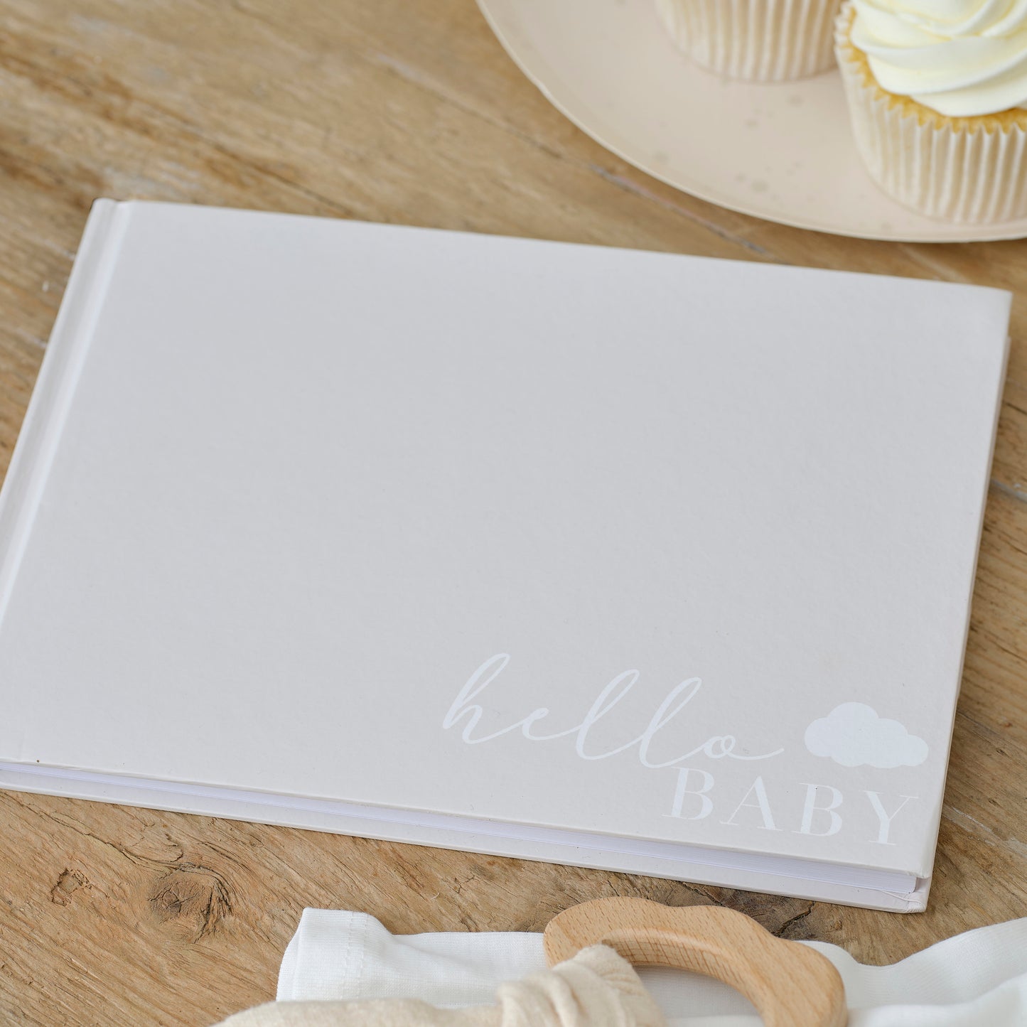 Hallo Baby - Gästebuch | Party Idee Babyparty-Gästebuch | Genderparty Fotoalbum | 32 leere Seiten als Andenken | Geschenkidee Gästealbum - SelfmadeStudio