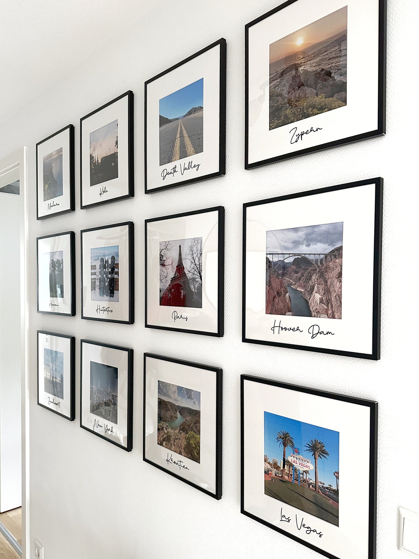 Plott-Schriftzug für Bilderrahmen zum Aufkleben | Urlaubserinnerung | verschiedene Schriftarten Aufkleber Städtenamen, Urlausort | Dekoidee