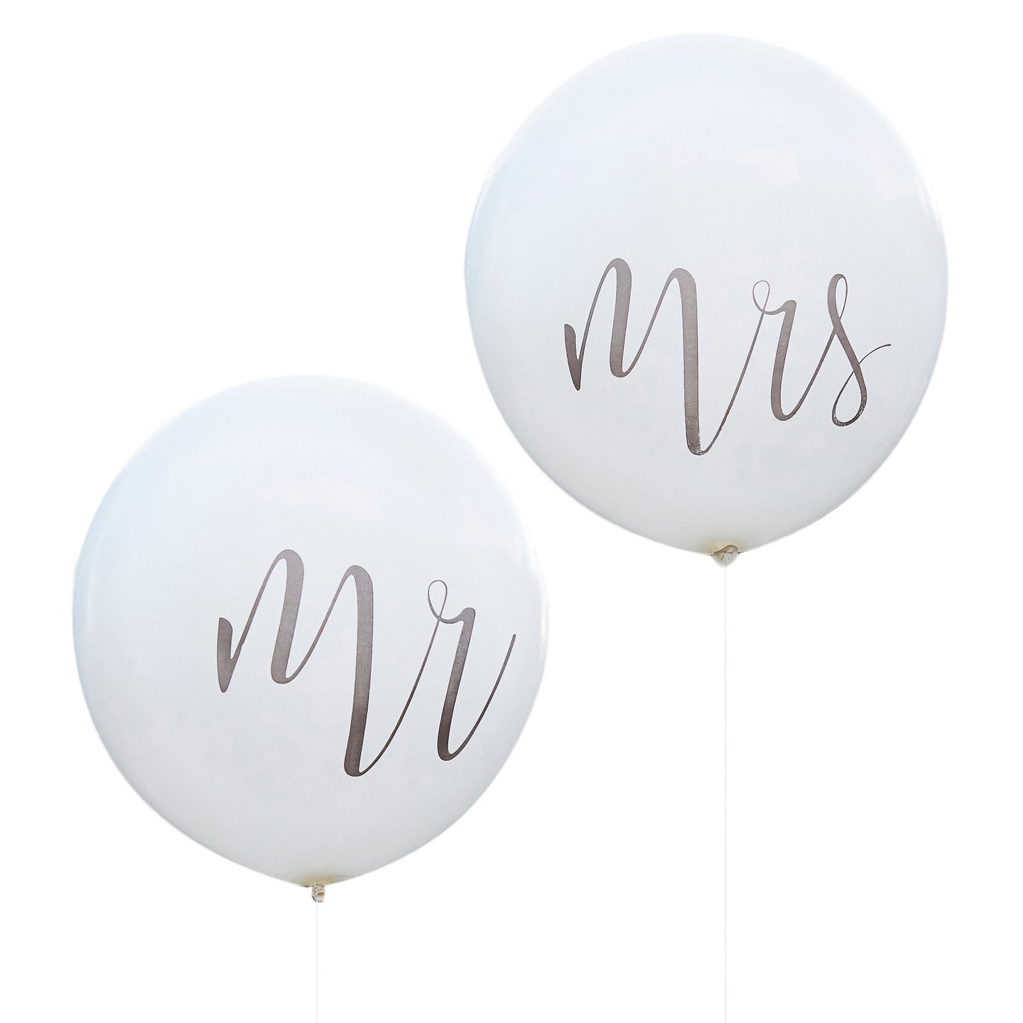 XXL Luftballons Mr & Mrs | 2 Hochzeitsballons 1x Mr and 1x Mrs | Jumbo/Riesiger weißer Ballon | Hochzeitsdeko 36 Zoll / 91cm Helium Ballon - SelfmadeStudio