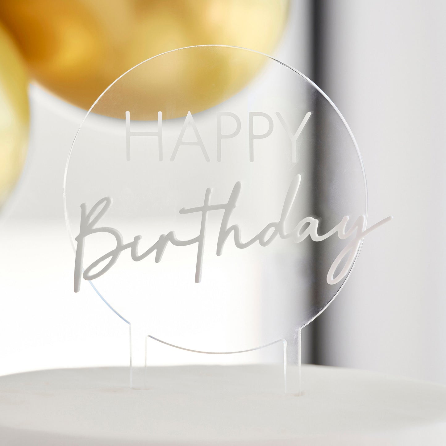 3D-Cake Topper "HAPPY BIRTHDAY" aus Acryl | 18x12 cm | Birthday-Kuchenaufsatz aus Acryl | Torten Topper zum Geburtstag Schild für Torte - SelfmadeStudio