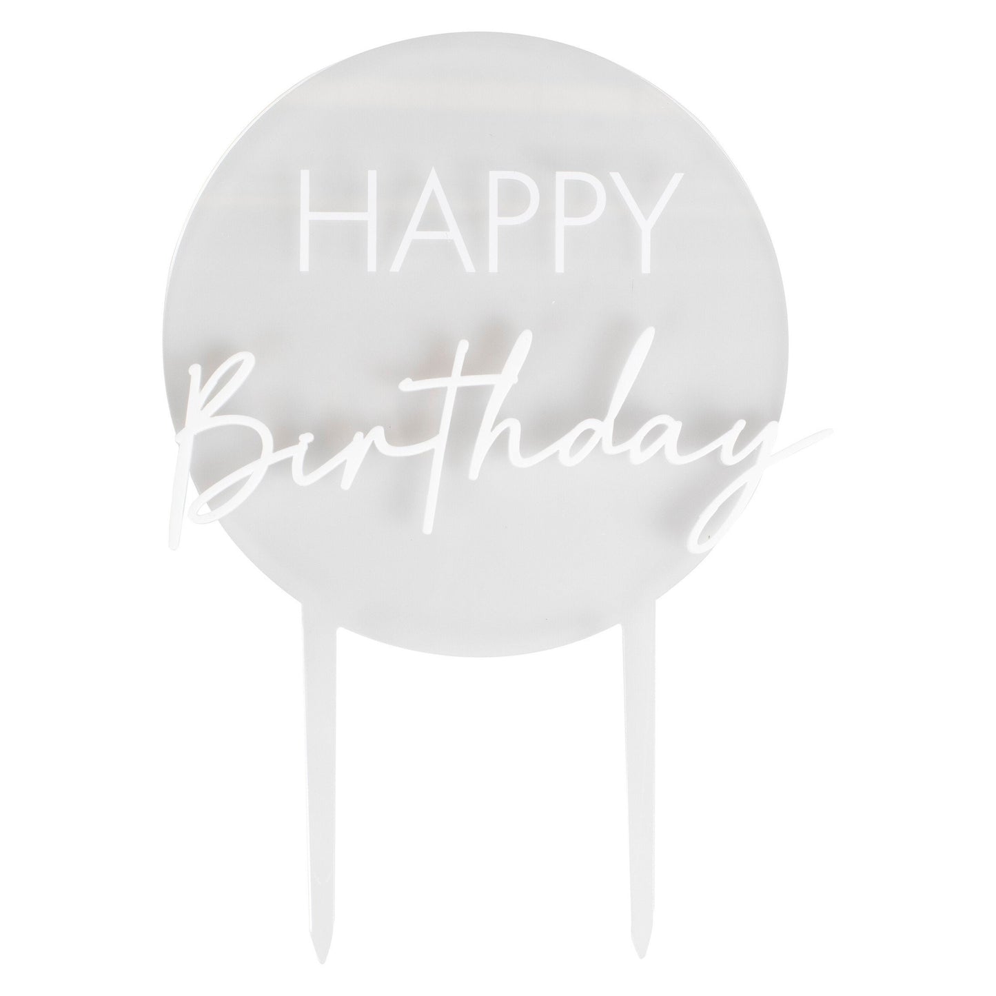 3D-Cake Topper "HAPPY BIRTHDAY" aus Acryl | 18x12 cm | Birthday-Kuchenaufsatz aus Acryl | Torten Topper zum Geburtstag Schild für Torte - SelfmadeStudio