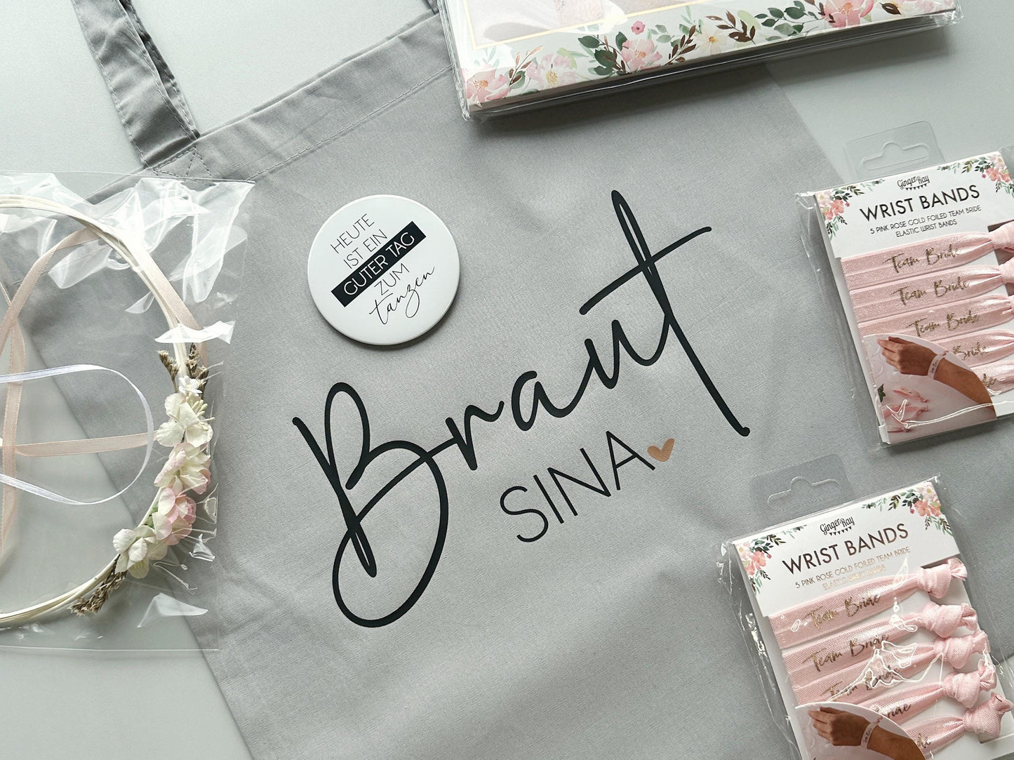 JGA Tasche Braut / Team Braut | Personalisierte Stofftasche für den JGA mit Wunschname - SelfmadeStudio