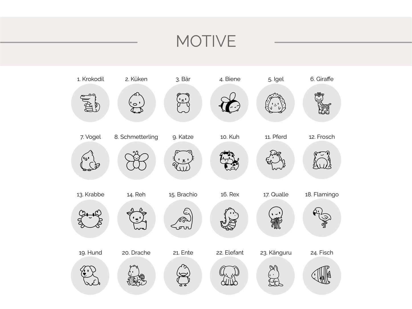 Stempelmotive Tiere Auswahl Übersicht Stempel Comic