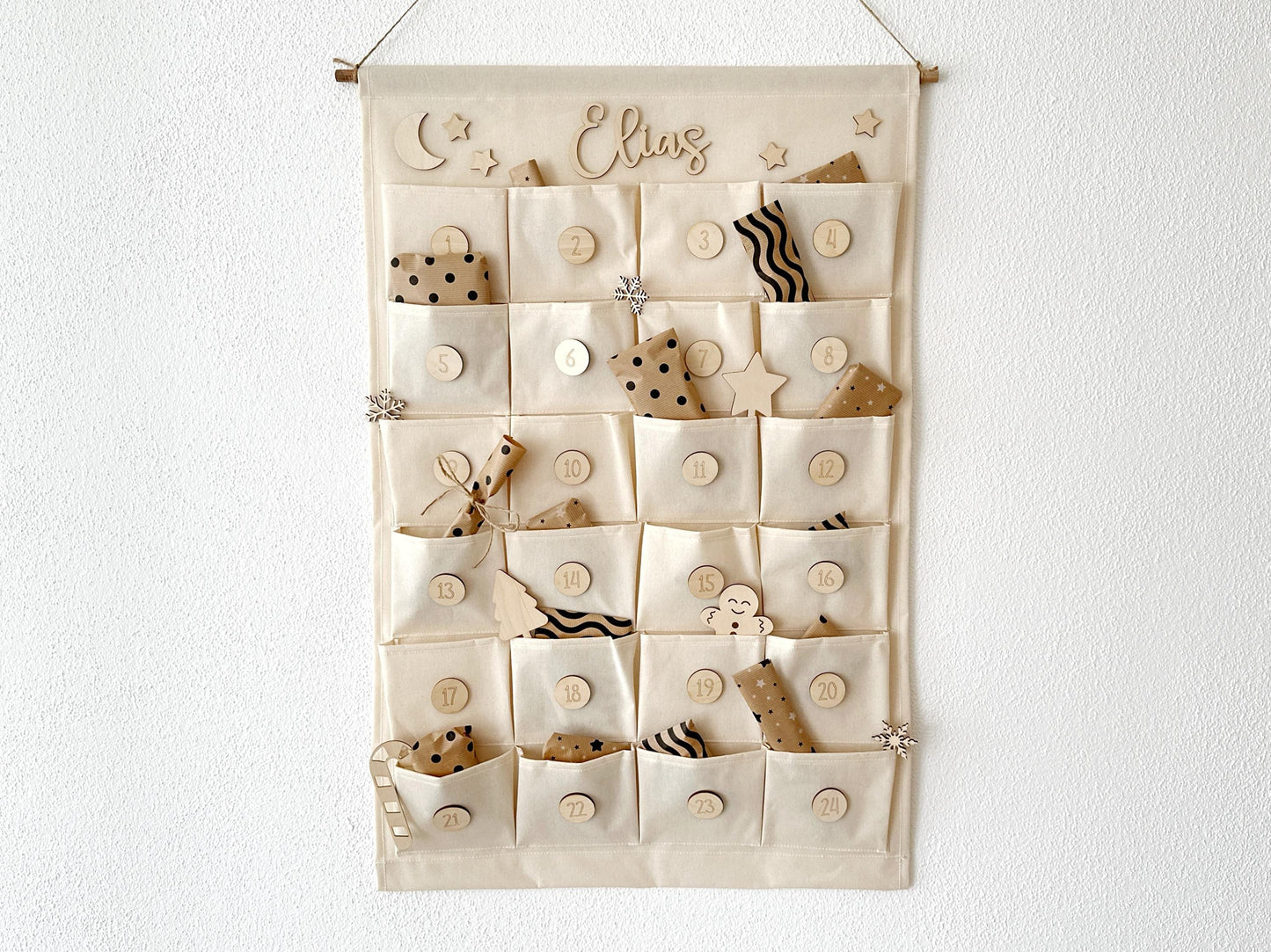 DIY-Adventskalender für Kinder in der Adventszeit Stoffkalender, Stoffadventskalender