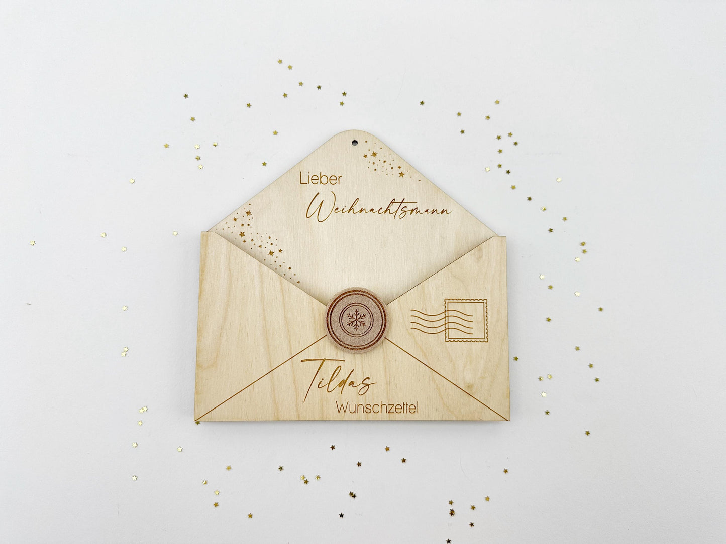 Buchenholz Filz Weihnachten Advent Geschenkidee, Geschenk für Kinder, Wunsch Wunschzettel Wunschliste Weihnachtsbrief Nikolaus Weihnachtsmann Christkind