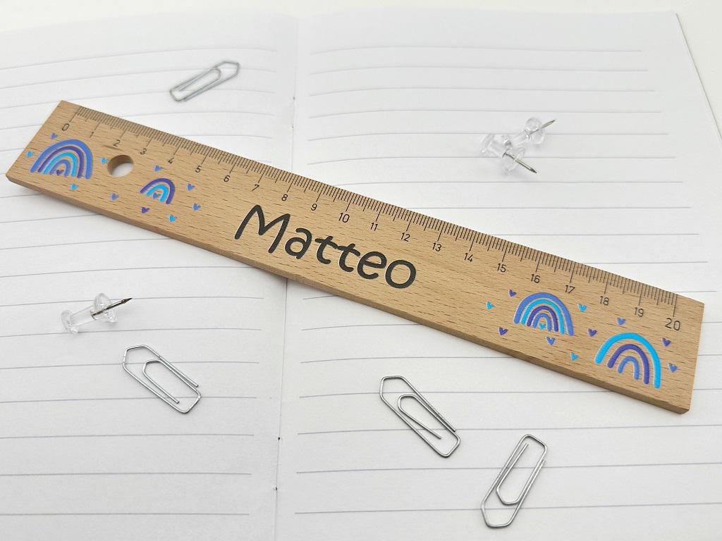 Lineal personalisiert Holz, Lineal mit Namen, Geschenke Einschulung, Einschulungsgeschenke, Schulkind 2025 Schulanfang Geschenk Idee 20/30cm