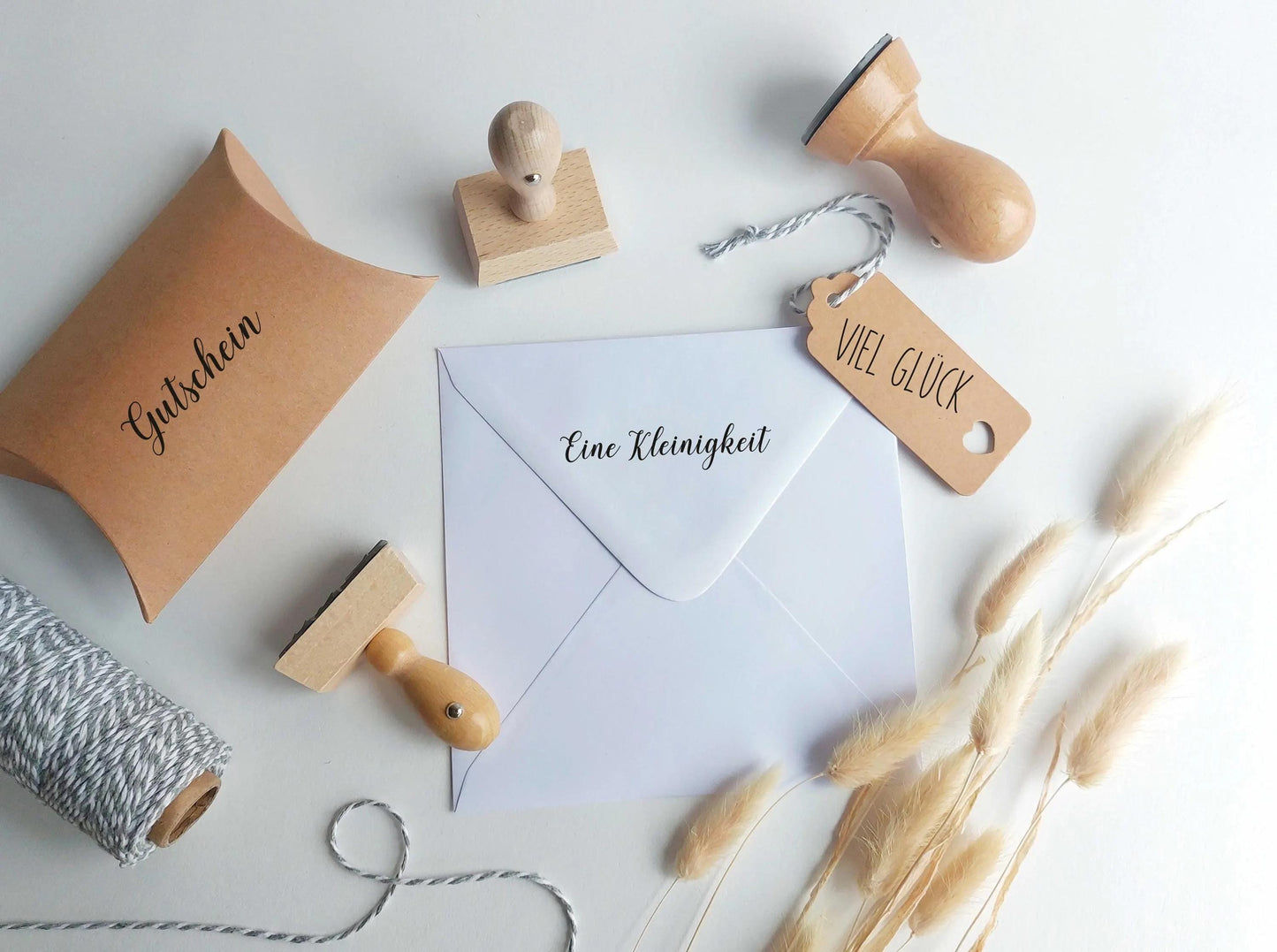 Individueller Stempel: Wunscherfüller/ Einladung / Gutschein | Format 20x70 mm | Holzstempel personalisiert | Kreativstempel / Bastelstempel