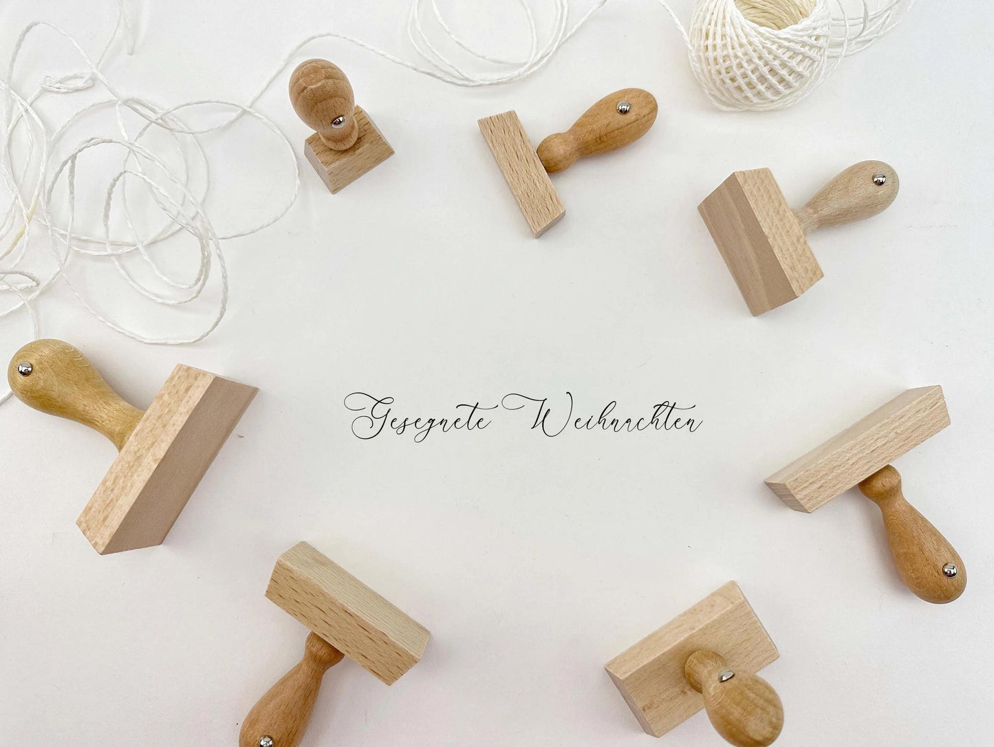 Gesegnete Weihnachten Stempel | 10x50 / 20x70 mm | Weihnachtsstempel mit verschiedenen Sprüchen | Holzstempel für Advent & Weihnachten