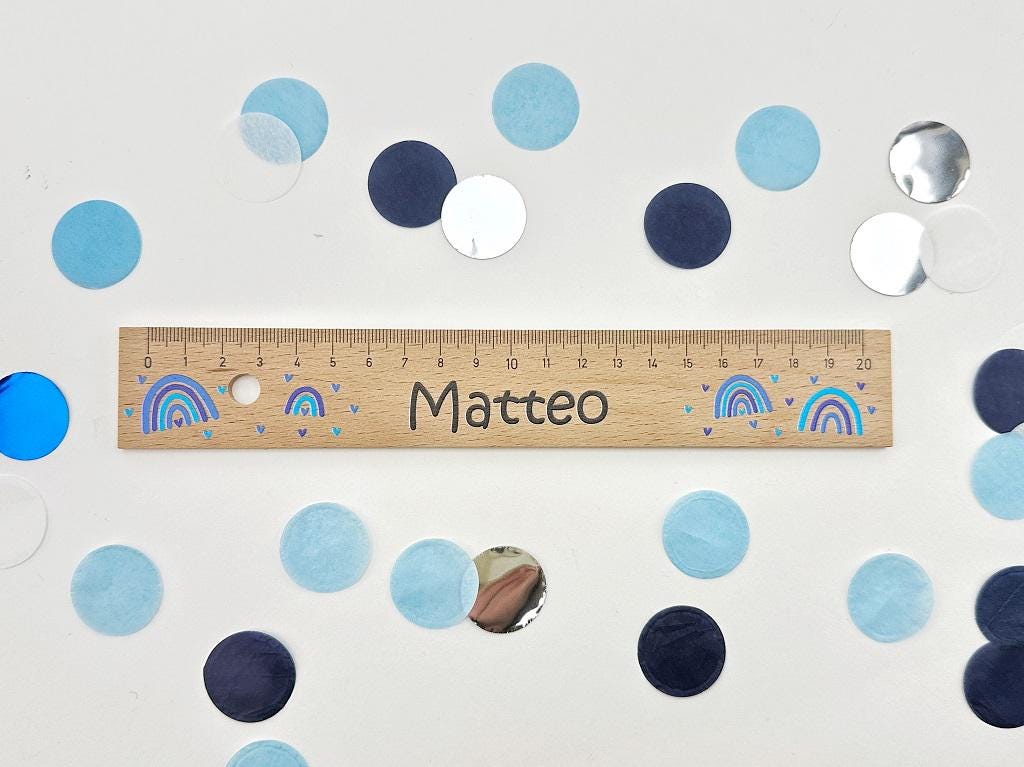 Lineal personalisiert Holz, Lineal mit Namen, Geschenke Einschulung, Einschulungsgeschenke, Schulkind 2025 Schulanfang Geschenk Idee 20/30cm