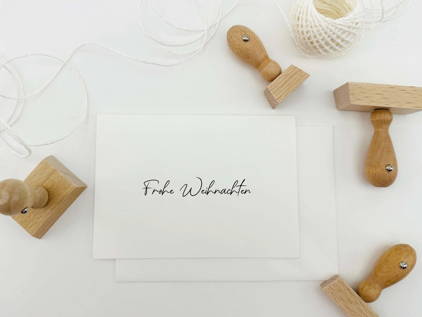 Gesegnete Weihnachten Stempel | 10x50 / 20x70 mm | Weihnachtsstempel mit verschiedenen Sprüchen | Holzstempel für Advent & Weihnachten